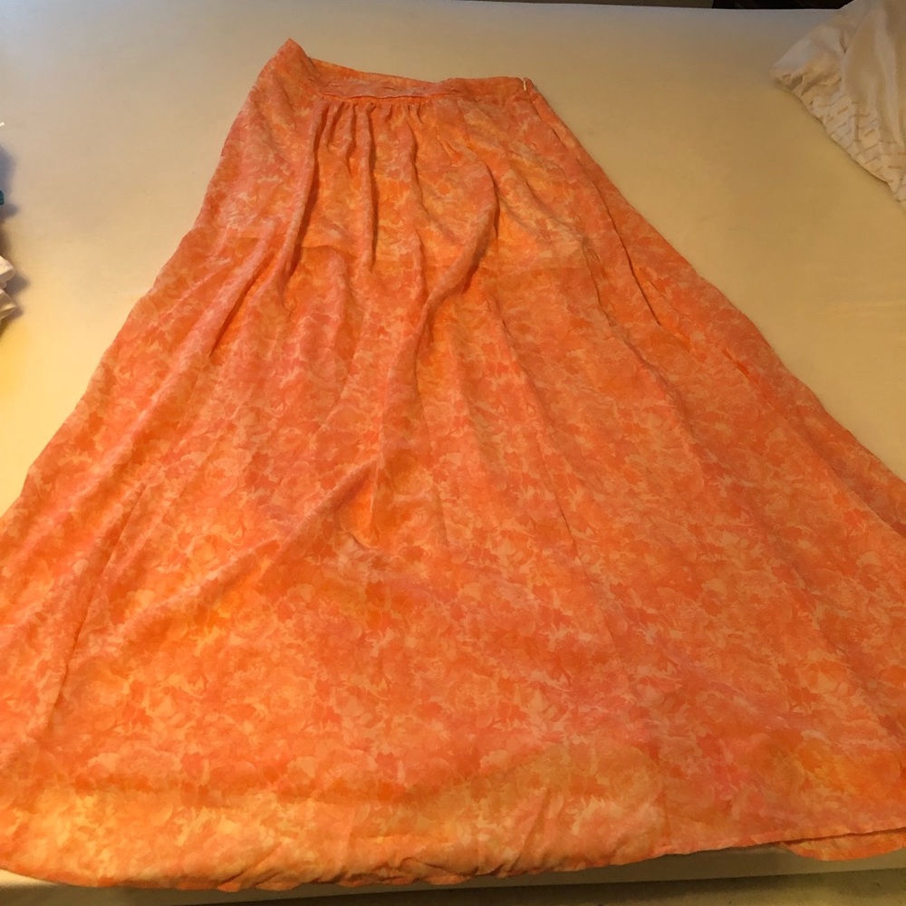 Orange Maxi Skirt